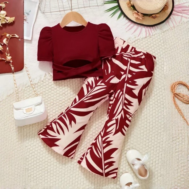 Ensemble crop top et pantalon palazzo