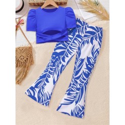 Ensemble crop top et pantalon palazzo