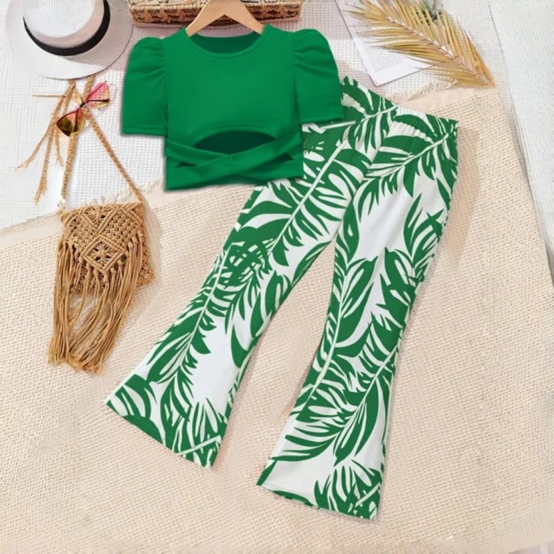 Ensemble crop top et pantalon palazzo