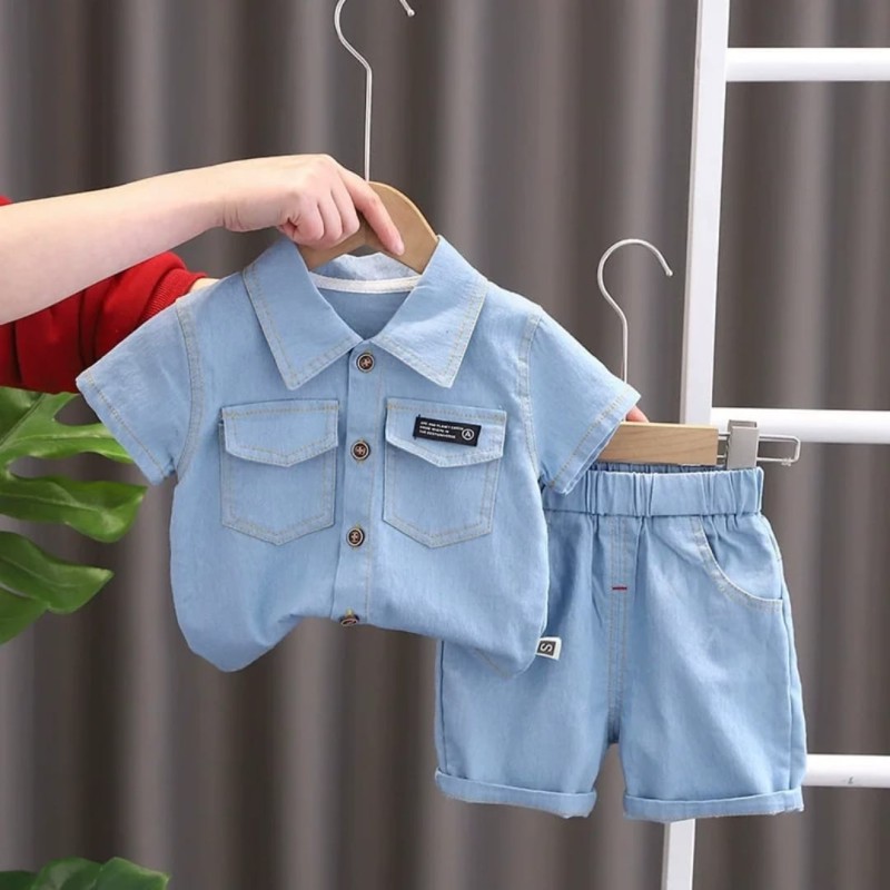 Ensemble chemise et short en jean