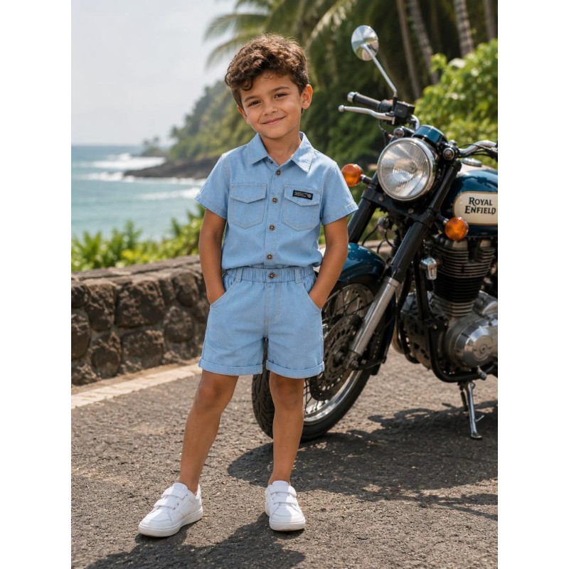 Ensemble chemise et short en jean