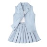 Ensemble gilet et jupe plissée