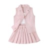 Ensemble gilet et jupe plissée