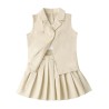 Ensemble gilet et jupe plissée