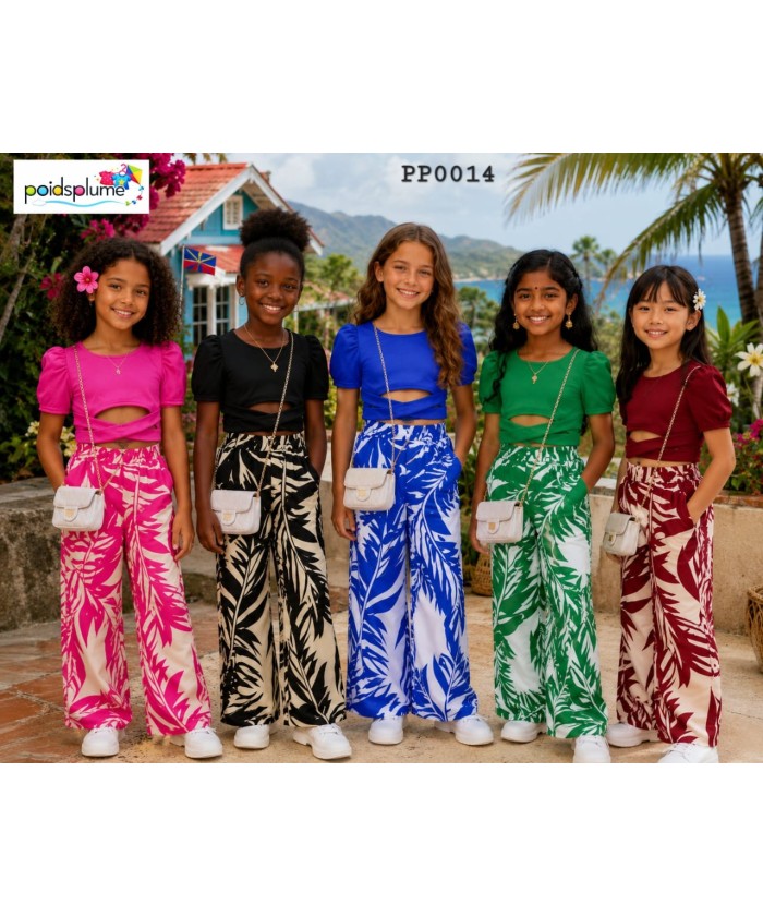 Ensemble crop top et pantalon palazzo