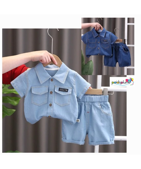 Ensemble chemise et short en jean