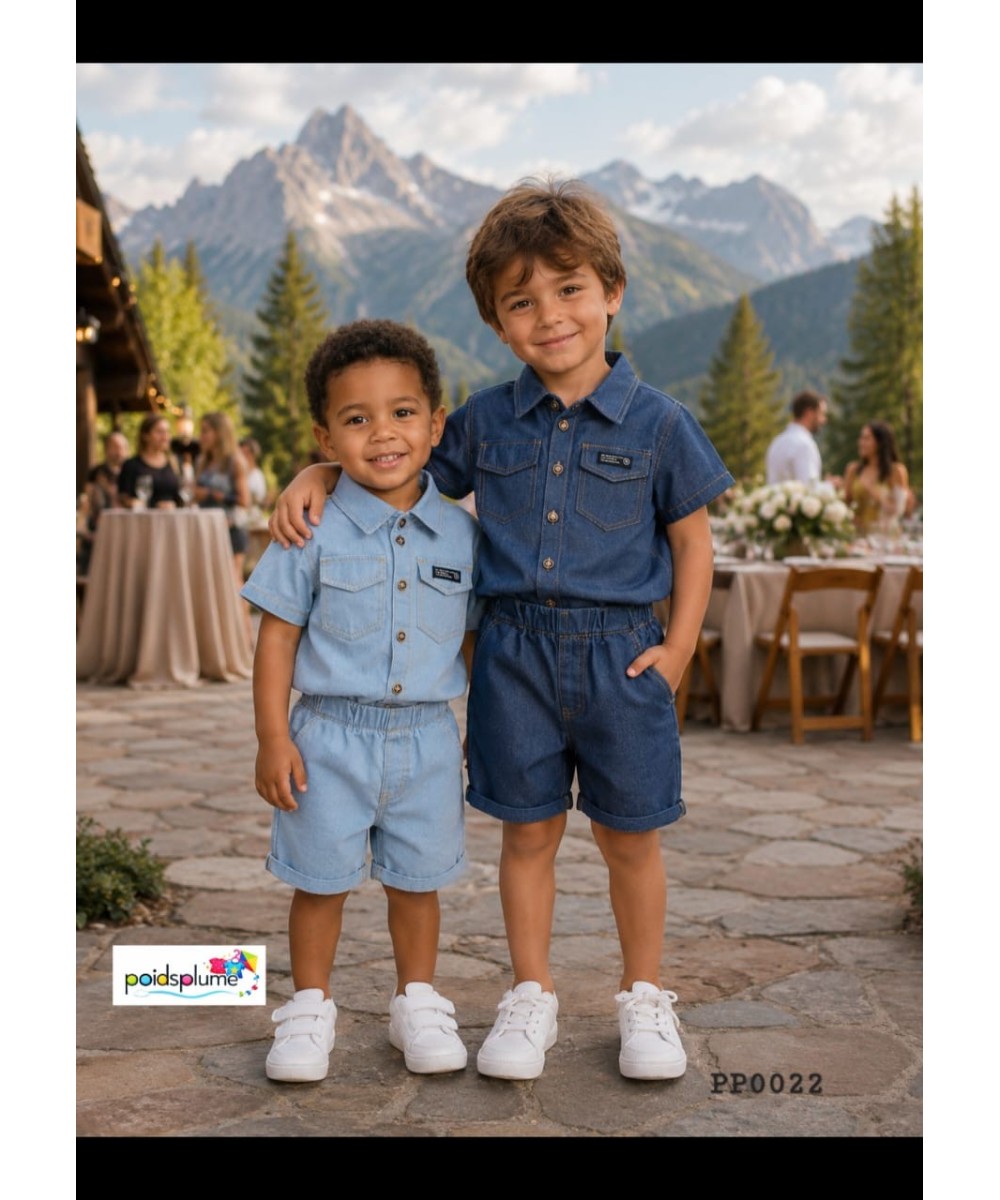 Ensemble chemise et short en jean