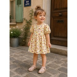 Robe à fleurs avec manches bouffantes